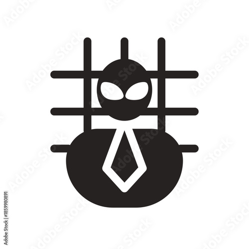 Corporate Arrest Line Icon of White-Collar Crime Icon Set