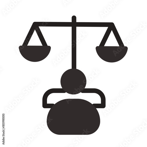 Court Hearing Line Icon of Juvenile Justice Icon Set