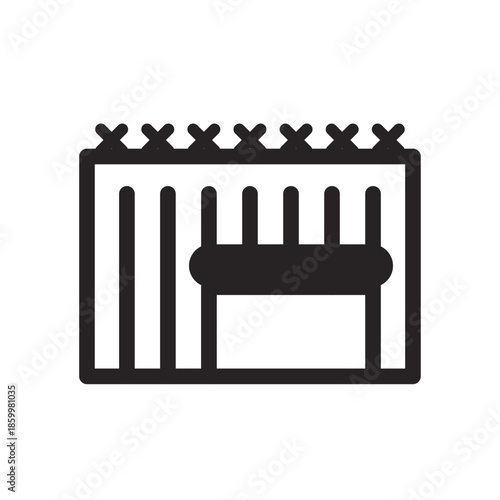 Prison Cell Line Icon of Correctional Facilities Icon Set