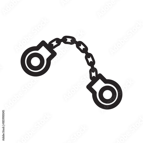 Handcuff Restraint Line Icon of Correctional Facilities Icon Set