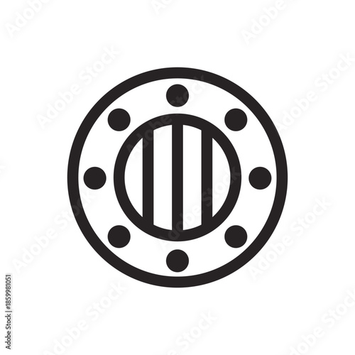 Cell Door View Line Icon of Correctional Facilities Icon Set