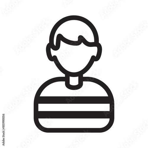 Offender Profile Line Icon of Probation and Parole Icon Set
