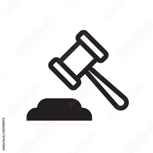 Court Order Line Icon of Probation and Parole Icon Set