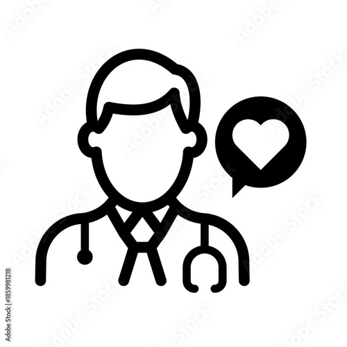 Ethical Physician Line Icon of Medical Ethics Icon Set