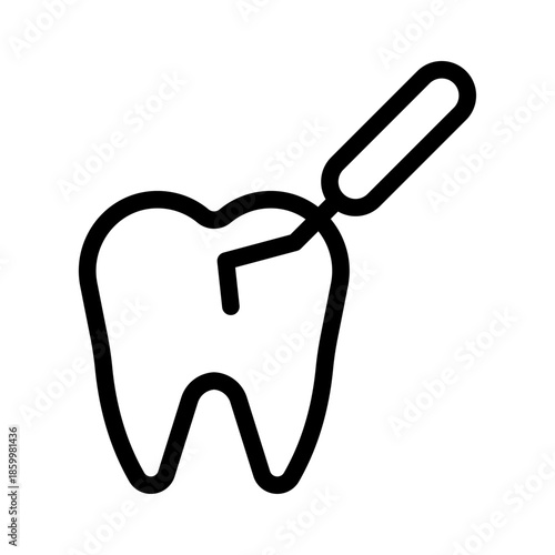 Cavity Treatment Line Icon of Dentistry (Specific Procedures) Icon Set