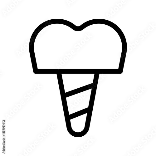 Dental Implant Line Icon of Dentistry (Specific Procedures) Icon Set