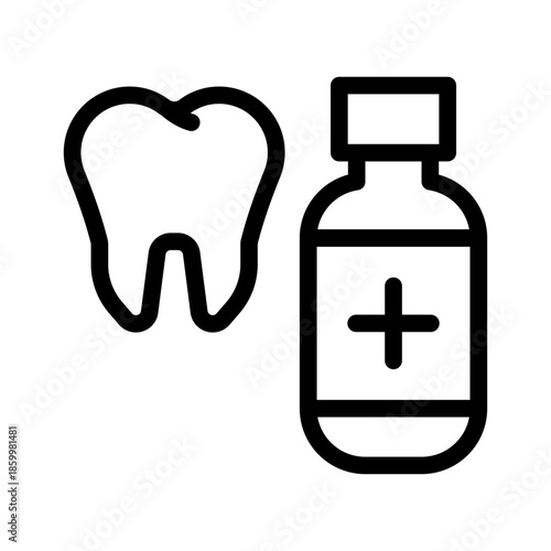 Oral Anesthesia Line Icon of Oral Surgery Icon Set