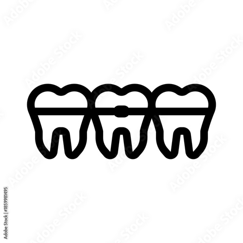 Teeth Alignment Line Icon of Orthodontics (Specific) Icon Set