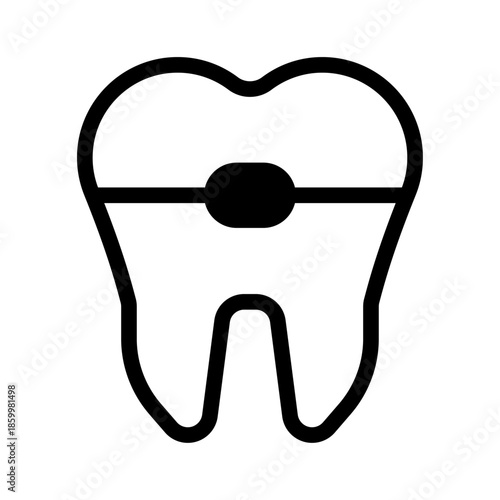 Dental Braces Line Icon of Orthodontics (Specific) Icon Set