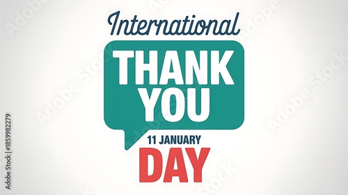 International thank you day celebration with green speech bubble
