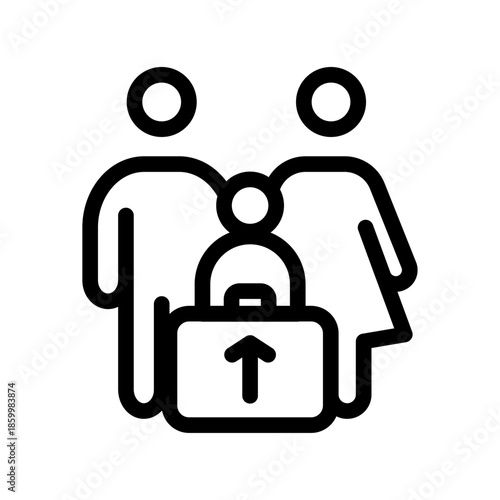 Family Resettlement Line Icon of Refugee Resettlement Icon Set