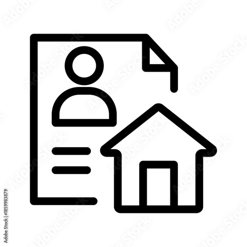 Housing Application Line Icon of Refugee Resettlement Icon Set