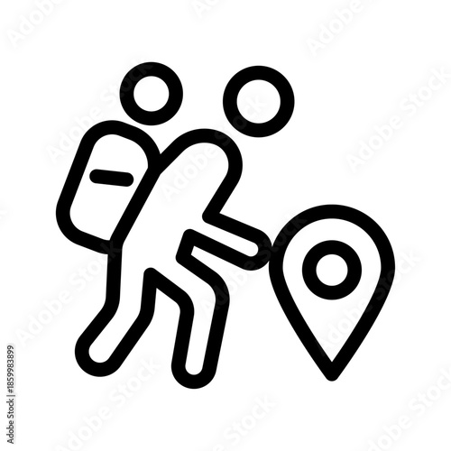 Arrival and Relocation Line Icon of Refugee Resettlement Icon Set