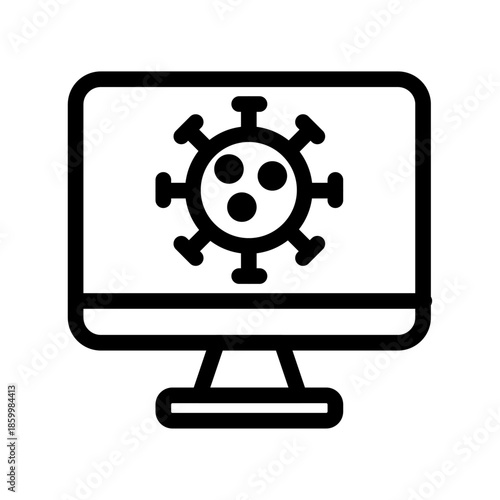 Digital Pathology Line Icon of Pathology Icon Set