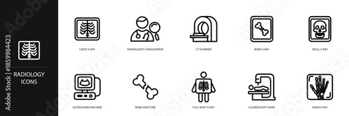Radiology Line Icon Set