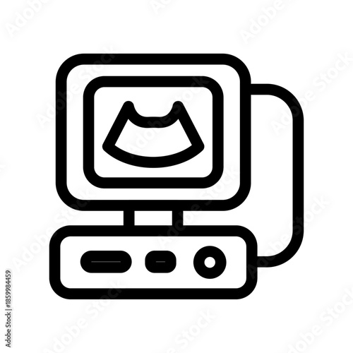 Ultrasound Machine Line Icon of Radiology Icon Set