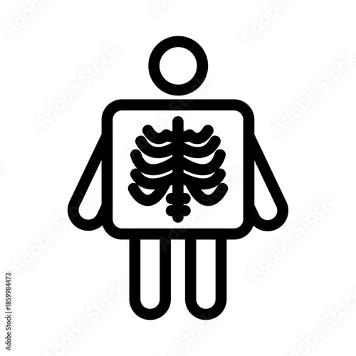 Full Body X-Ray Line Icon of Radiology Icon Set