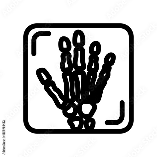 Hand X-Ray Line Icon of Radiology Icon Set