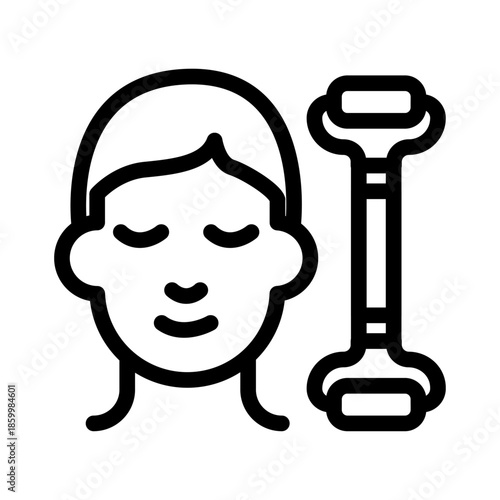 Facial Acupressure Line Icon of Acupressure Icon Set