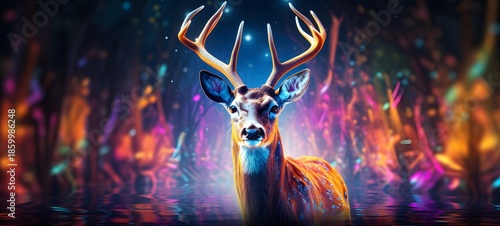 realistic photo of deer ,generative AI