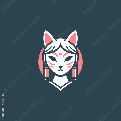 Girl Kitsune Mask Logo