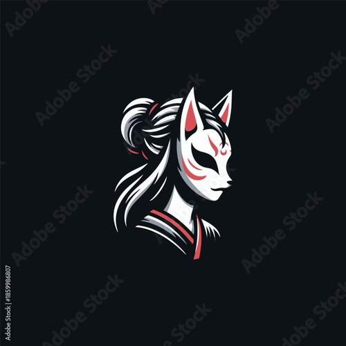 Girl Kitsune Mask Logo