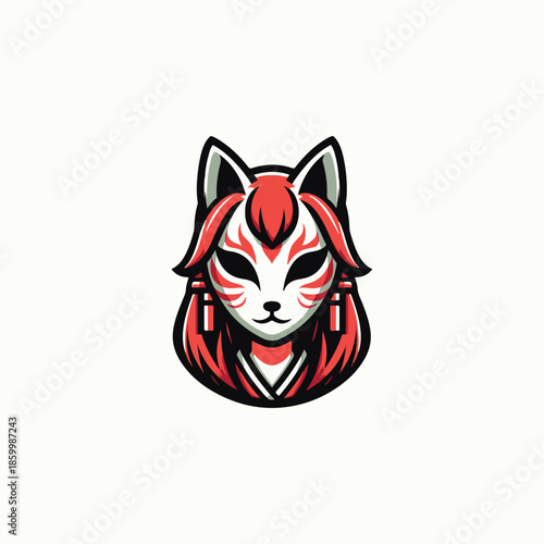 Girl Kitsune Mask Logo