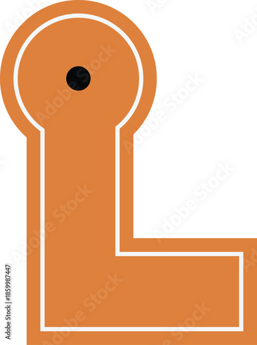 Mini golf course, vector flat corner brown golf lane with turn and hole, cartoon golf sport game, tournament competition