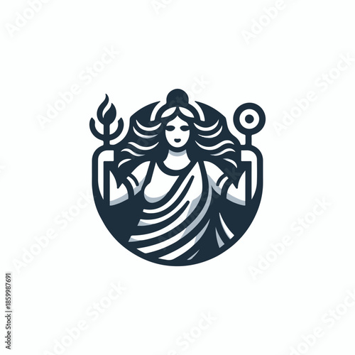 Greek Hestia Hearth Goddess Logo