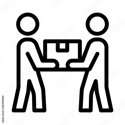 Food Distribution Line Icon of Community Service Icon Set