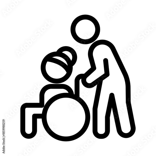 Mobility Aid Line Icon of Elder Care Services Icon Set