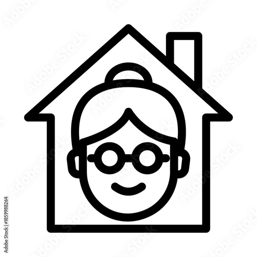 Home Senior Care Line Icon of Elder Care Services Icon Set