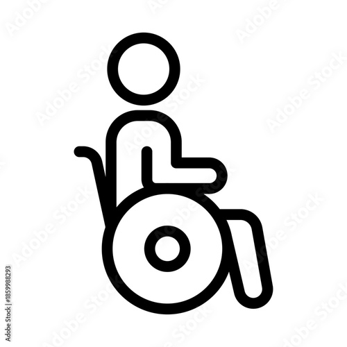Wheelchair Access Line Icon of Disability Support Icon Set