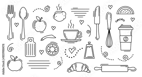 Food and drink icons collection.