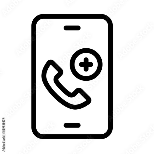 Tele-Health Hotline Line Icon of Telemedicine Icon Set