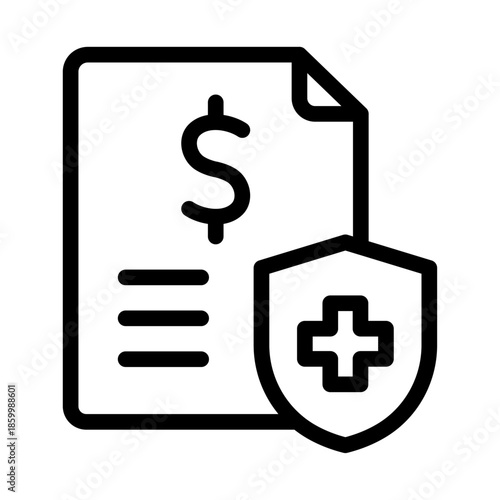 Medical Billing Line Icon of Health Insurance Icon Set