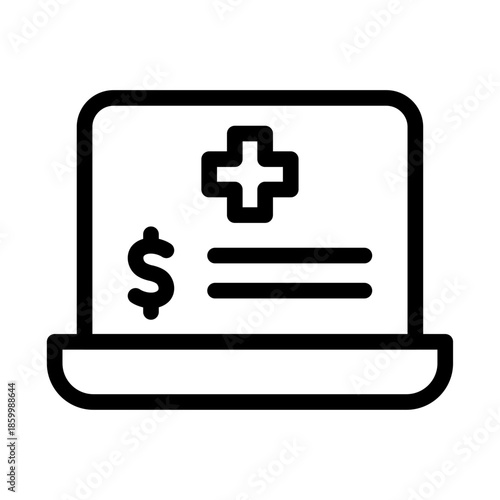 Online Billing Line Icon of Medical Billing Icon Set