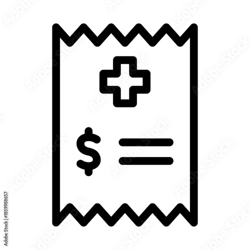 Medical Receipt Line Icon of Medical Billing Icon Set