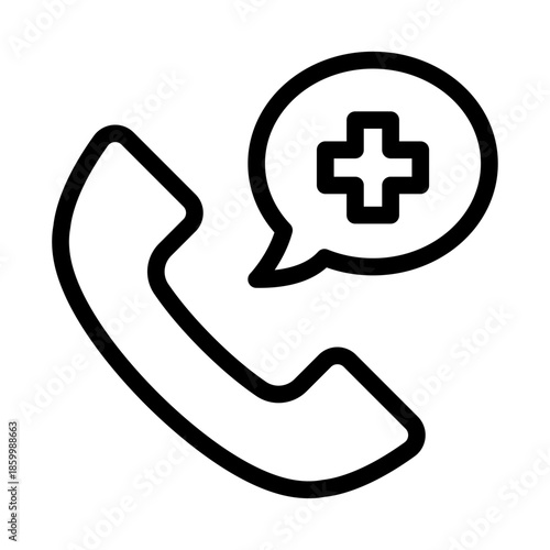 Billing Support Call Line Icon of Medical Billing Icon Set