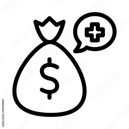 Medical Funds Line Icon of Medical Billing Icon Set