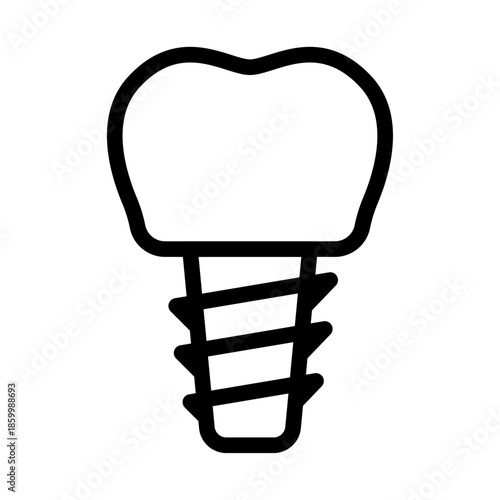 Dental Implant Line Icon of Prosthodontics Icon Set