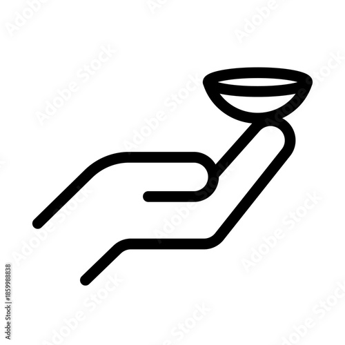 Lens Handling Line Icon of Contact Lenses Icon Set