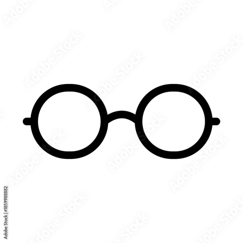 Round Glasses Line Icon of Eyeglasses Icon Set