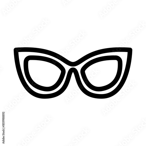 Cat-Eye Glasses Line Icon of Eyeglasses Icon Set