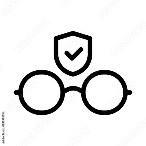 Protective Glasses Line Icon of Eyeglasses Icon Set