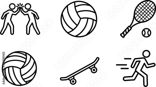 Icon Set of Various Sports Activities