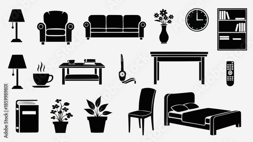 Collection of Furniture and Home Decor Silhouettes.