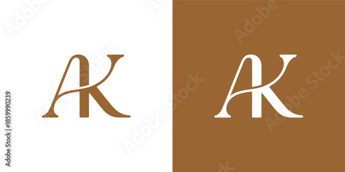 AK Initial Logo Abstract Vector Design , Letter Logo Design