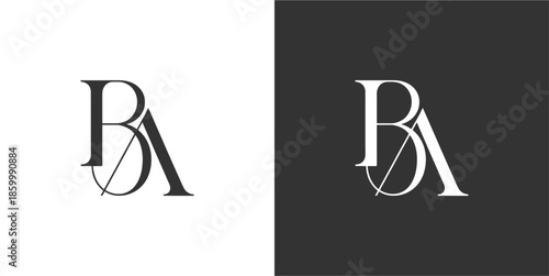 BA Initial Logo Minimalist Vector Design , Letter Logo Design for Company or Branding