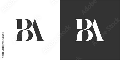 BA Initial Logo Minimalist Vector Design , Letter Logo Design for Company or Branding